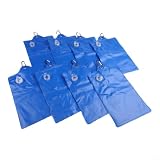 Confezione da 8 sacchetti per acqua in PVC blu per coperture per piscine, 21 x 35 cm, sacchetti invernali con ganci, sistema di zavorra per piscine fuori terra per resistere a forti venti