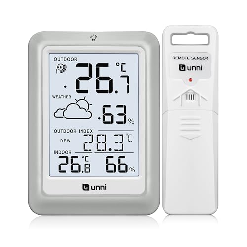 Thermomètre Hygromètre Numérique Intérieur Extérieur, Station Météo Sans Fil Numérique, Température Humidité Moniteur Avec Capteur à Distance De 100M, Affichage Rétro-éclairage