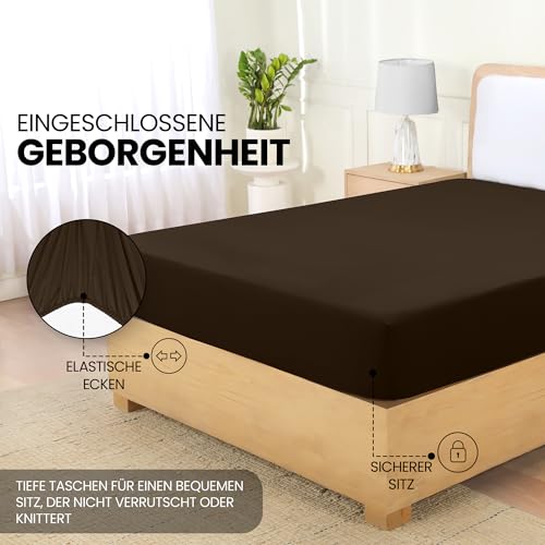 Utopia Bedding - Spannbettlaken 140x200cm - Braun – Ansicht 4