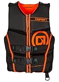 O'Brien Flex V-Back Life Jacket – Coast Guard Approved Adult Life Vest with Flex Fit Design, Lightweight Foam & Front Zip Closure for Watersports, Boating, and Jet Skiing