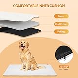 Fobyfurny Hundebox Faltbar, 3-Türiger Transportbox Hund, 60 x 42 x 42 cm, Tragbare Hundetasche mit Reflektierenden Streifen und Taschen, Oxford-Gewebe, Die Matte ist Abnehmbar, Grau, FPDT005OG1