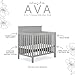 Dream On Me Ava 4-in-1 Mini Baby Crib with Daybed & Twin Bed Conversion in Pebble Grey, GreenGuard Gold & JPMA, Non-Toxic Finish, 3-Position Adjustable Height, Includes 1″ Mattress Pad