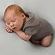 Matissa Neugeborenes Baby Mädchen/Jungen häkeln stricken Kostüm Fotografie Prop Outfits (Grauer Strampler)