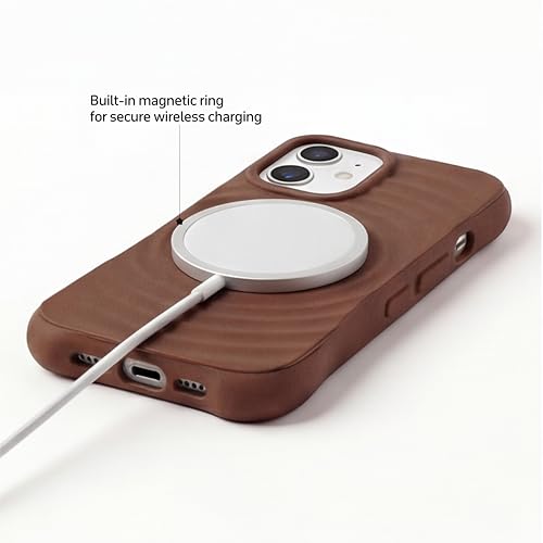 Image of amazon basics Shockproof Case for iPhone 11 | Ripple Pattern | Camera Protection | Protective Cover with Enhanced Grip & Wireless Charging Support - Brown