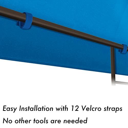 Gazebo Canopy Replacement Outdoor Canopy Shelter Top Double Tiered Canopy Cover, 10X10 Ft (Blue) #TOP4