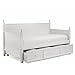 Casey II Wood Daybed with Ball Finials and Roll Out Trundle Drawer, White Finish, Twin