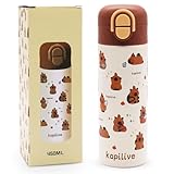 Capybara Borraccia Termica, Bambino Bottiglie Termos in Acciaio Inox Tazza Termica Portatile per Bambini Senza BPA Thermos in Acciaio Inox Bottiglia Termica