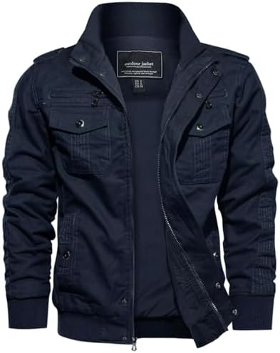 EKLENTSON Hommer Veste Coton Militaire Coupe-Vent Travail Extérie...