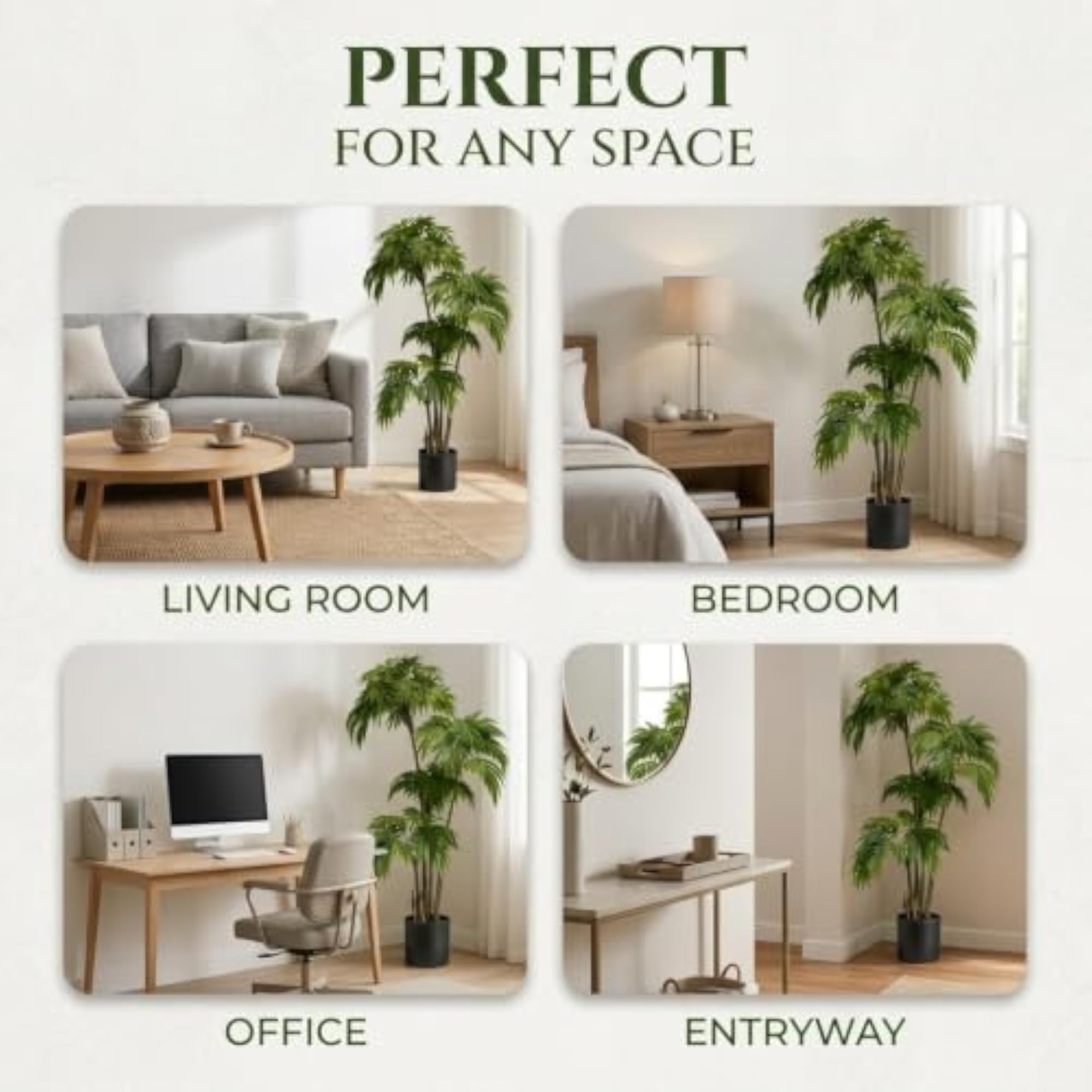 4FT Tall Artificial Palm Plant for Home Decoration