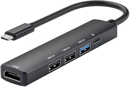 5 in 1 USB C Hub with 4K HDMI, PD 100W Fast Charging Type C Adapter, Multi-Port USB C Converter Compatible with Windows, MacOS, Linux sysytem; Support MacBook Air/Pro/ M1/ M2, Chromebook, XPS
