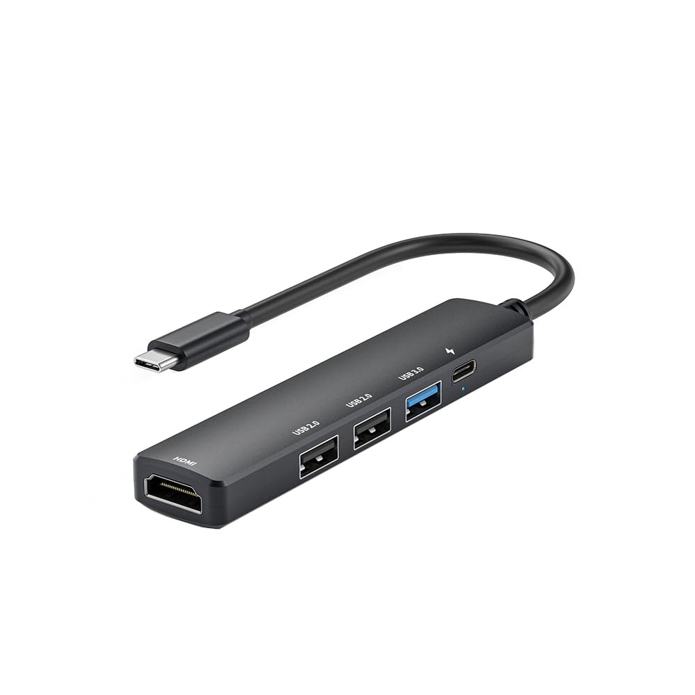 Hub USB C 5 w 1 z HDMI 4K, adapter PD 100 W, szybkie ładowanie typu C, wieloportowy konwerter USB C, kompatybilny z Windows, MacOS, Linux; obsługuje MacBook Air/Pro/M1/M2