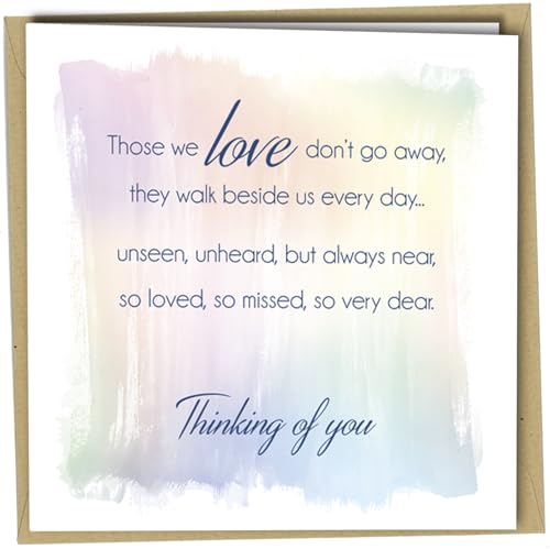 Image of Sympathy Card Bereavement Condolence Sorry for Loss of Loved One - Mourning Thinking of You - Those We Love Don't Go Away Quote #1488