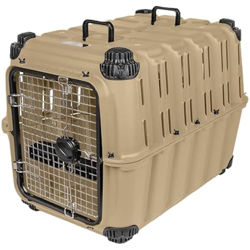 Mammoth Guardian Dog Kennel 36" Heavy Duty Travel & Outdoor Crate for Puppies, Small, Medium & Large Dogs, Secure 3 Bolt Lock, Adventure Ready for Hunting, Camping & Offroad – Desert Sand Tan