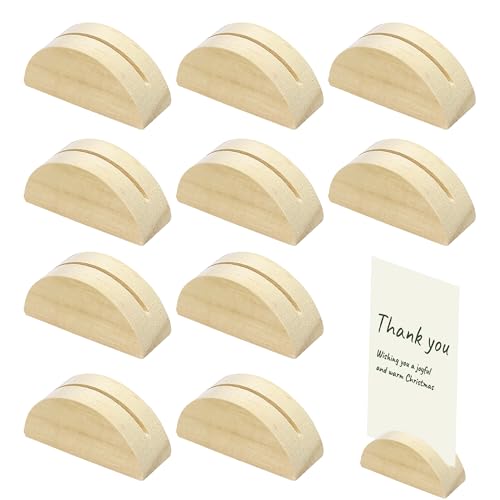 Caldamn 10 PCS Table Number Holders Photo Holders Place Card Holders Greeting Card Display Stand,Half Round Design for Wedding Banquet, Anniversary, Birthday Party(4X2cm)