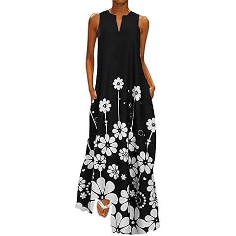 VEMOW Vestido Largo Elegante Sin Mangas para Mujer Cover