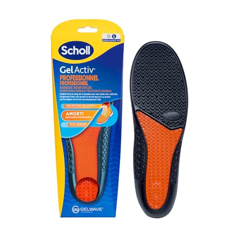 Scholl Semelles GelActiv Professionnel - Chaussures de travail Hommes - Pour un confort durable avec une absorption des chocs et un amorti renforcé grâce à la technologie GelWave - Taille 40 à 46,5