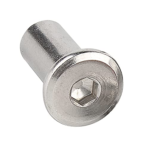 Xiedeai M6 M8 Stainless Steel Hex Socket Screw Rivet Insert Nut Flat Head Barrel Nuts Internal Thread Cylindrical Nut Rivnut Locking Screws or Bolts