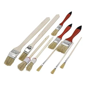 kwb 10-delige kwastenset met diverse kwasten, lakkwast, lazuurkwast, voor schilderwerk en coating van diverse oppervlakken van hout, metaal, steen en nog veel meer.