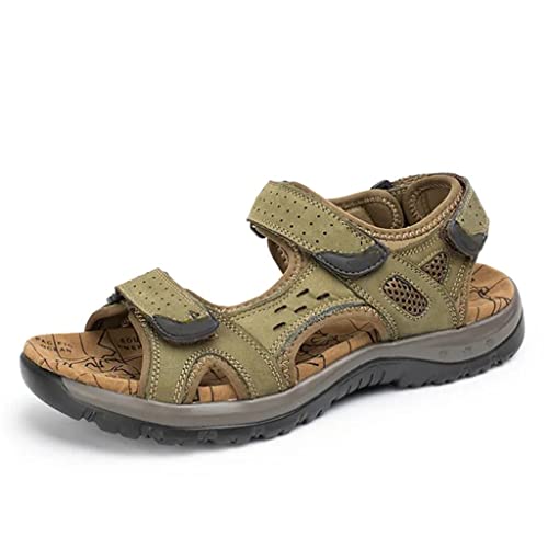 Leisure Men Shoes Beach Sandals Genuine Leather Sandals Soft Large Size Men's Sandals(39)