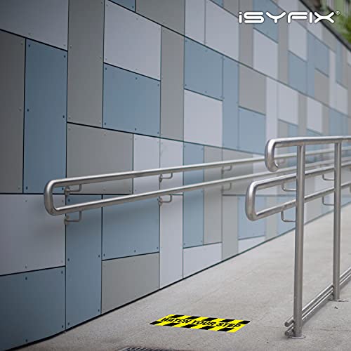 image for iSYFIX Watch Your Step Floor Decals Stickers - 12 Pack 20x5 Inch - Pre