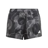 adidas Sportswear Essentials Aeroready Seasonal Print Kids Shorts, Black/Carbon/Grey Six/Grey Five, 11-12 Years