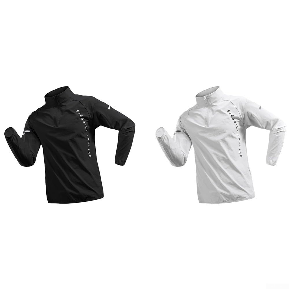 Haut en soie glacée pour homme, demi-fermeture éclair, séchage rapide, coupe-vent, pour le sport, la course à pied, le fitness, l'entraînement