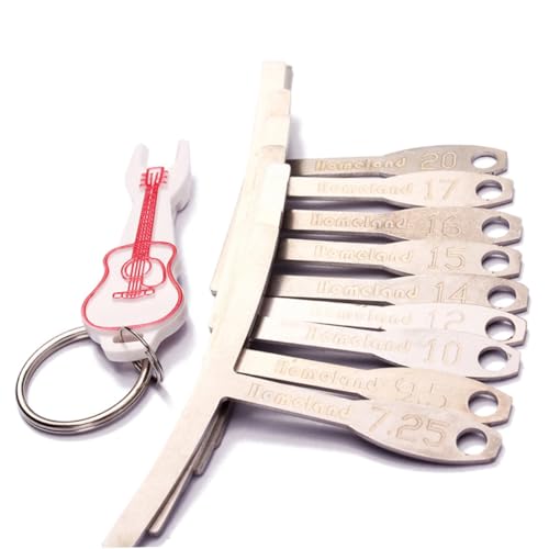 COSMEVIVI 9piezas Medidores De Radio Para Guitarra Metalizados Con Llaveros Aleatorios Herramientas Precisas Para Puente y Sillín Para Setup Profesional De Diapasón