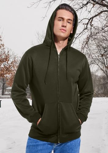 Gesean Men's Zip Up Fleece Hoodie Casual Drawstring Hooded Sweatshirt with Kanga Pocket4