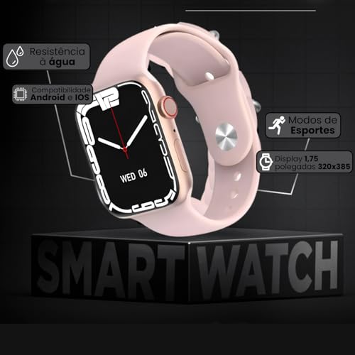 Relógio Inteligente Smartwatch G9 Pro UTILY, Compatível Com iOS e Android, Bateria Recarregável Dura