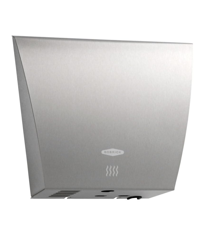 BOBRICK 7125 InstaDry Stainless Steel Surface-Mounted Automatic Hand Dryer, Satin Finish, 10-7/8" Height, 12-5/8" Width