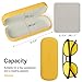 RayLove Glasses Case Hard Shell Eyeglass Case with Cleaning Cloth, PU Leather Protective Eye Glass Cases Fits Most Sunglasses Glasses (Yellow)