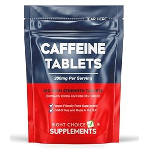 Caffeine 200mg 120 Tablets | Energy Boost & Exercise Support Pre Workout | Improve Focus & Alertness | Vegan UK Made | GMP Approved