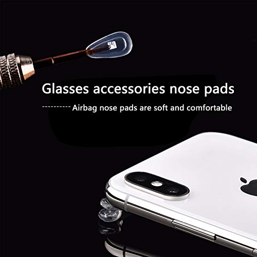 Nasenpads 25 Paare Brillen Nasenpads Silikon, Weiche, PVC Rutschfeste Luftkammer Nasenpads Brillenreparaturset für Gläser Sonnenbrille Brille mit Reinigungstuch Pinzette and Micro Schraubendreher