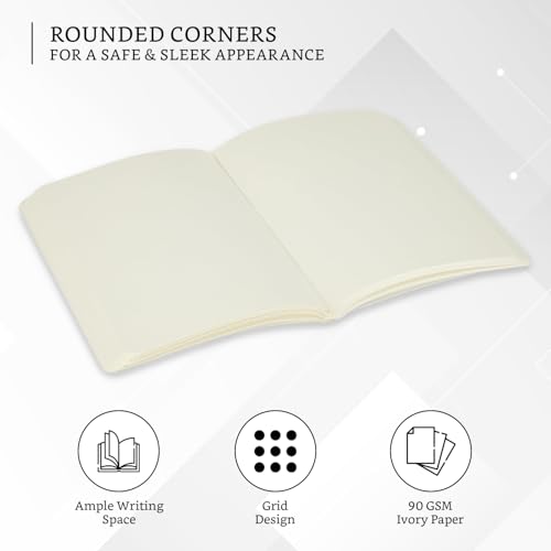 Image of Amazon Brand - Solimo A5 Dot Grid Journal | 100 GSM | Flat Lay Binding | Rounded Corners | Suitable for Sketching or Doodling, To-do lists & more (160 Pages)