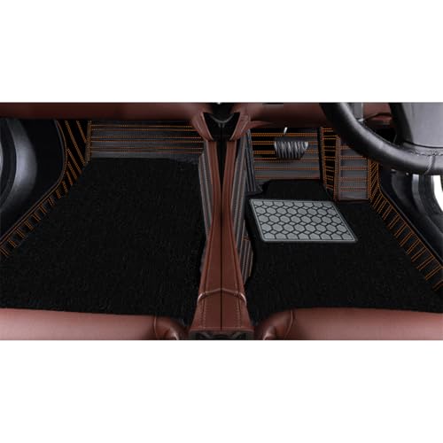 Image of Antiskid Premium 9D Car Mat Full Set for Tata Punch 2026 | Luxury Leather Dual-Stitch Full Set 9D Car Floor Mat || 100% Waterproof ||Color: Black Tan