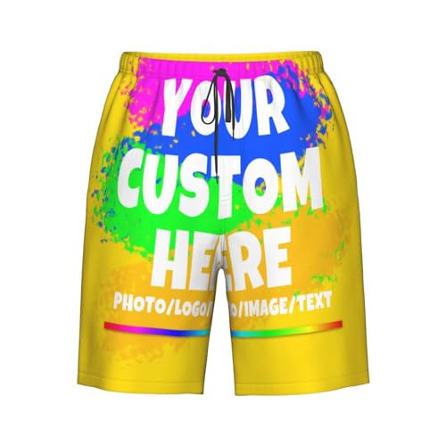 Custom Swim Trunks for Men Design Beach Shorts Add Your Text/Photo Custom Gift for Dad Custom Shorts4