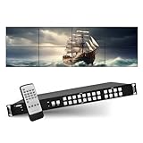 OREI Professional 4K 8X8 HDMI Matrix Video Wall - Seamless Switching HDCP 2.2 UltraHD 4K @ 60Hz 4:4:4 Switcher & IR Control, Audio Extract, RS-232 - Zero Latency - 8 Displays - 4x2 Video Wall