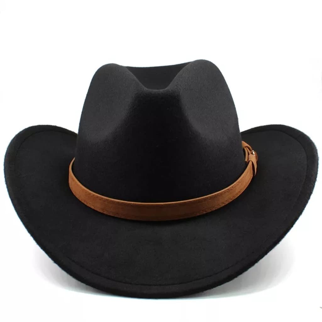 ACiyD Cappello da Cowboy Stile Etnico da Viaggio Cappello da Jazz in Tinta Unita Neutra Cappello da Cowboy Cappello da Equitazione per Uomo e Donna (Color : C, Size : 56-58cm) (D 56) (C 6 7/8)