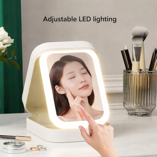 PRIMIT LED Travel Jewelry Case with Mirror, 10 Sealed Book Lover Girl - Image 5