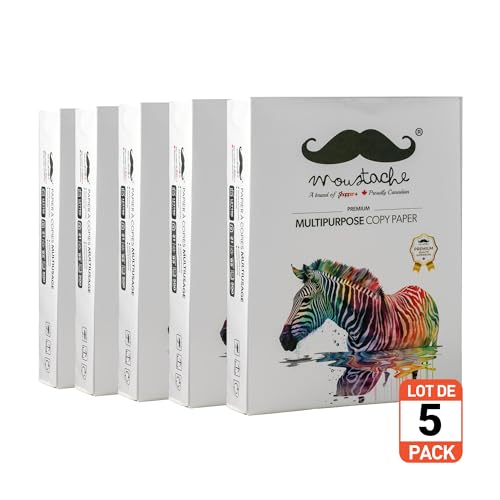 Moustache 2500 Sheets Multipurpose Printer Paper, Copy/Copier/LaserJet Inkjet Printer/Fax/Photocopy Paper, 95 Brightness, 21 lbs, Letter Size 8.5''x11'', 500 Sheets/Ream, 5 Reams image 7
