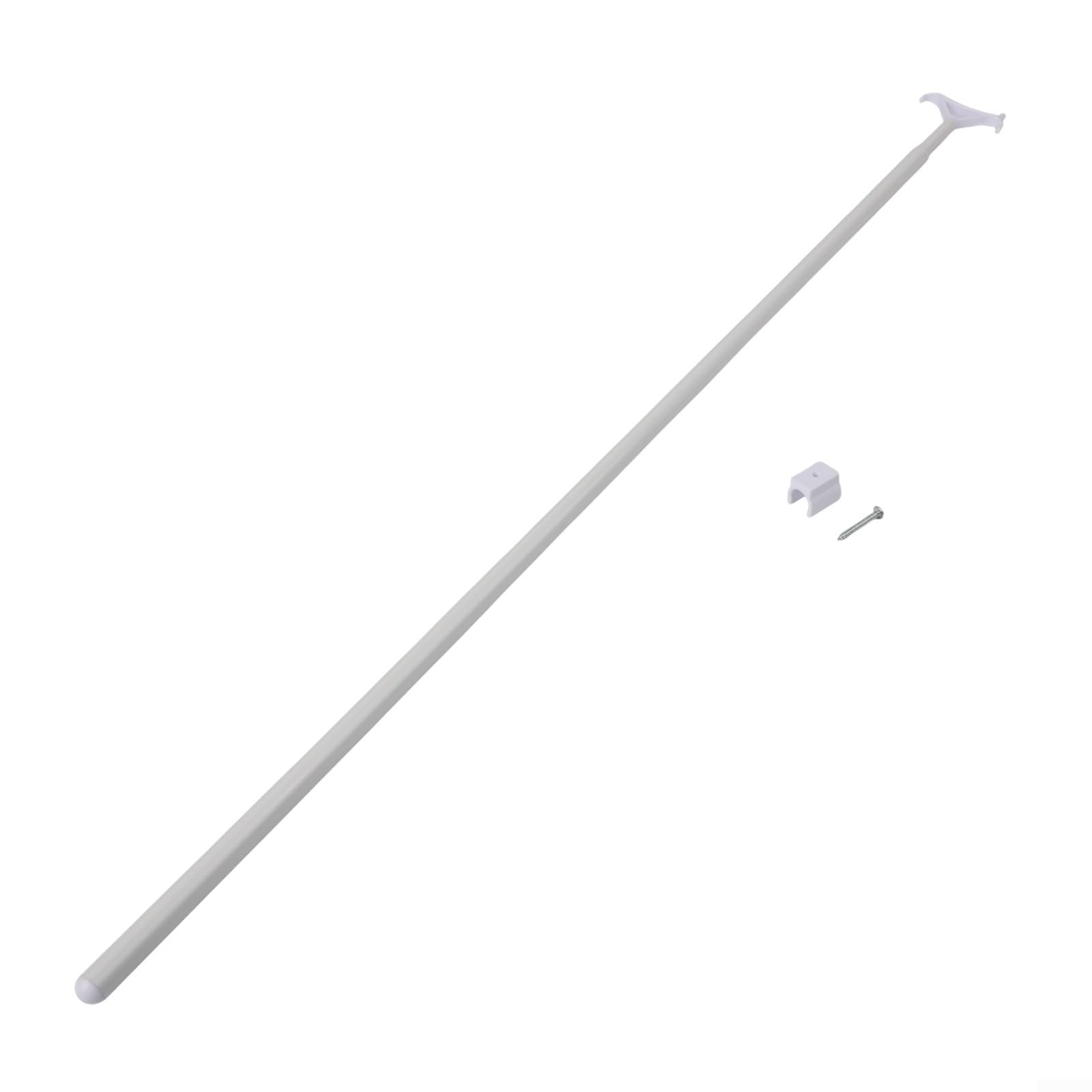 Tringle à rideaux réglable 70-135cm en aluminium blanc pour fenêtres et stores