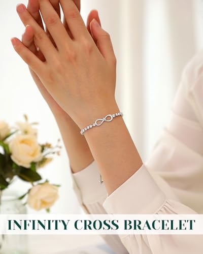 Image of 13 /16 Year Old Girl Birthday Gift Ideas, Infinity Cross Bracelet for Teenager