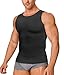 Gotoly Men Compression Shirt Shapewear Slimming Body Shaper Vest Undershirt Weight Loss Tank Top (Black, L: Fit Waist 31.5-33.4 Inch)
