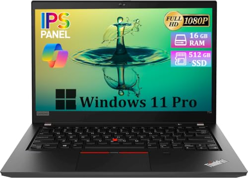 Lenovo ThinkPad T14 Gen 1 Notebook Business Notebook Procesador FHD de 14 pulgadas Intel Core i7-10610U, 16GB RAM, 512GB SSD, QWERTY US teclado, Windows 11 Pro (reacondicionado)