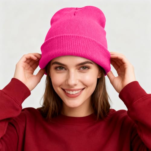 Image of ZOORON Beanie for Men Women Warm Winter Hat Unisex Soft Knit Cuffed Beanie | Skull Cap, Secure fit, Suits Daily Wear, Windproof, Essential Gear for Winter Jogging & Outdoor Sports