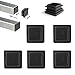 YouU 6 pièces Tube Carré Bouchon en Plastique noir Embout de 2,4 pouces Clôture Poteau Couvercle de tuyau Tube Chaise (60x60mm)