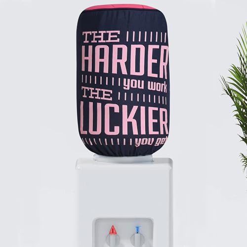 Image of Swayam 20 Litre Bottle Cover for Home & Office | Bottle Protector | Lace Closure at Bottom | Machine Washable | Environment Friendly | Digitally Printed | 44cm x 42cm x 32cm - Navy & Pink