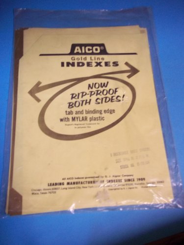 Aico, CI-1185UN, Gold Line, Indexes, Rip Proof Both Sides, Tab and Binding Edge with Mylar Plastic, 6 Insertable Index Binders, 11 3/4