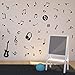 TOARTi Musical Note Wall Decal Guitar Headset CD Vinyl Sticker for Kids Room Decor, Classroom Quote Note Stickers, Home Wall Art, Black