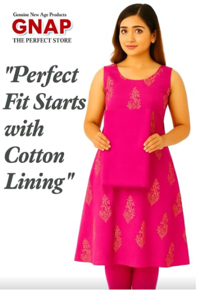 Image of Cotton Lining Cloth 2.5 Meter | for Kurta | Womens Dresses| Lining Materials | Stiching Material (Pink)